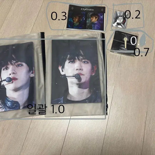 엑소 백현 세훈 야광봉 뱃지 굿즈