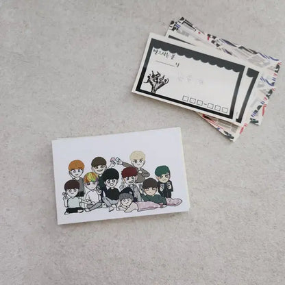 엑소 완전체 그림 방수 스티커 20장