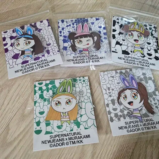 (5개일괄) 뉴진스njz 그립톡 무라카미 스마트톡해린하니혜인민지플라워키링