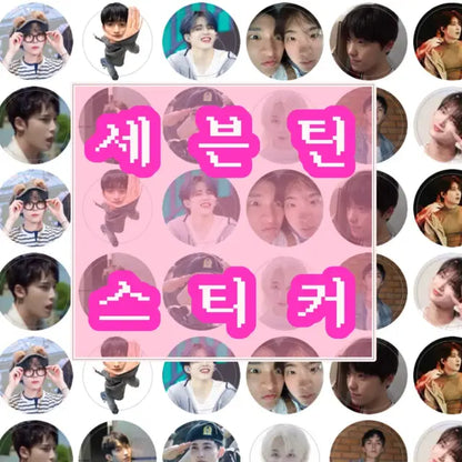 세븐틴 원형 얼굴 스티커