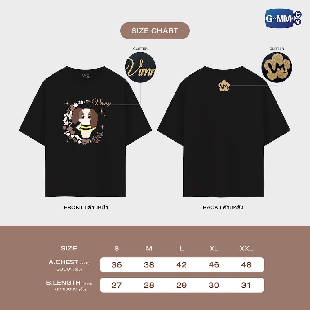 【PRE-ORDER】 GMMTV - VIMMY OFFICIAL T-SHIRT | BLUSH BLOSSOM FAN FEST 2026 : MIDNIGHT BLOOM