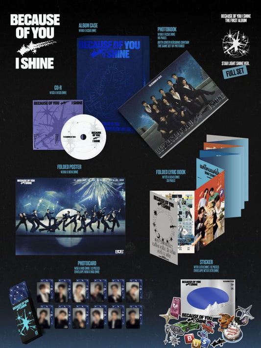 [PRE-ORDER] BUS - BECAUSE OF YOU, I SHINE FULL SET ALBUM STAR LIGHT SHINE VERSION