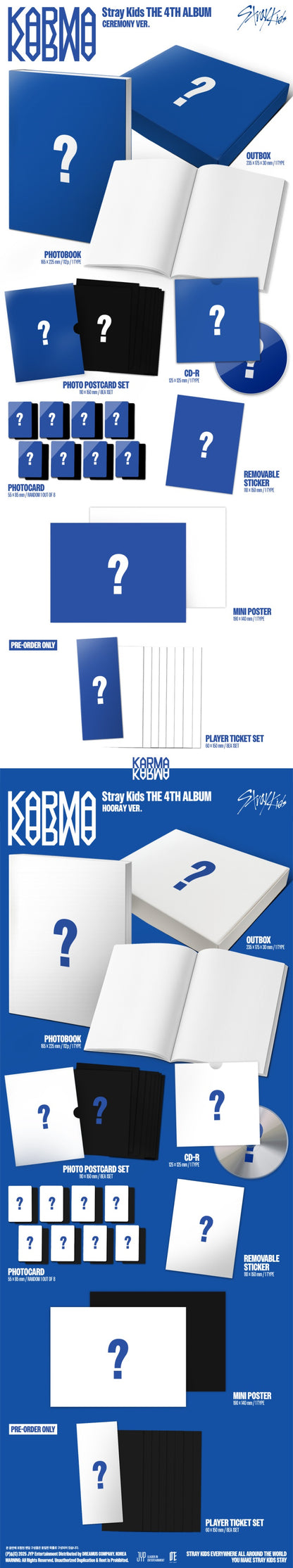 [PRE-ORDER] STRAY KIDS - 4th Full Album "KARMA" [Hooray Ver.] + Pre-Order Benefit (Choose POB)