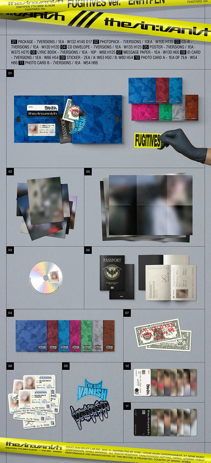 ENHYPEN 'THE SIN : VANISH' FUGITIVES Ver.「CHOOSE VERSION + PRE