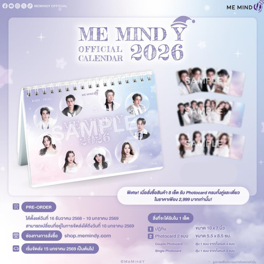 EUROPE PRE-ORDER ME MIND Y OFFICIAL CALENDAR 2026 TharnType and TharnType 2: 7 Years of Love), Don’t Say No The Series (2021), Love in the Air The Series (2022), Wedding Plan The Series (2023), Love Sea The Series (2024) and he Boy Next World (2025)