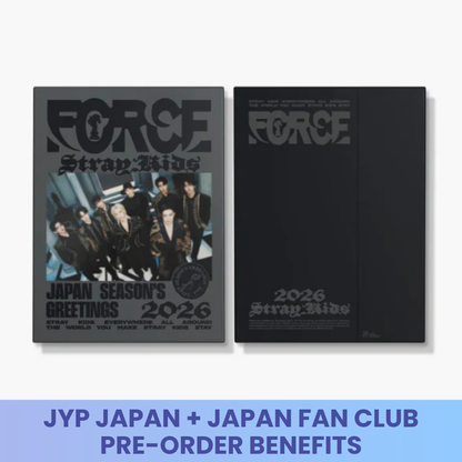 Stray Kids Europe Shipping JAPAN SEASON'S GREETINGS 2026 FORCE Fan Club FanClub FC version Bang Chan Lee Know Changbin Hyunjin Han Felix Seungmin I.N Wolf Chan LeeBit Dwaekki Jiniret Han Quokka BbokAri PuppyM Foxi.Ny  Karma Maxident POB