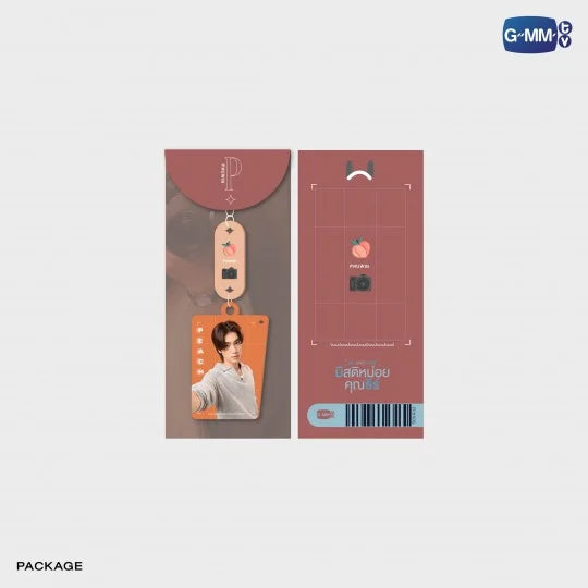 [PRE-ORDER] GMMTV - PONDPHUWIN PEACH PEARLESCENT ACRYLIC KEYCHAIN (ME AND THEE)